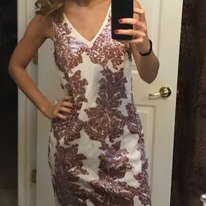 NWOT Jcrew linen dress - iridescent gold sequins